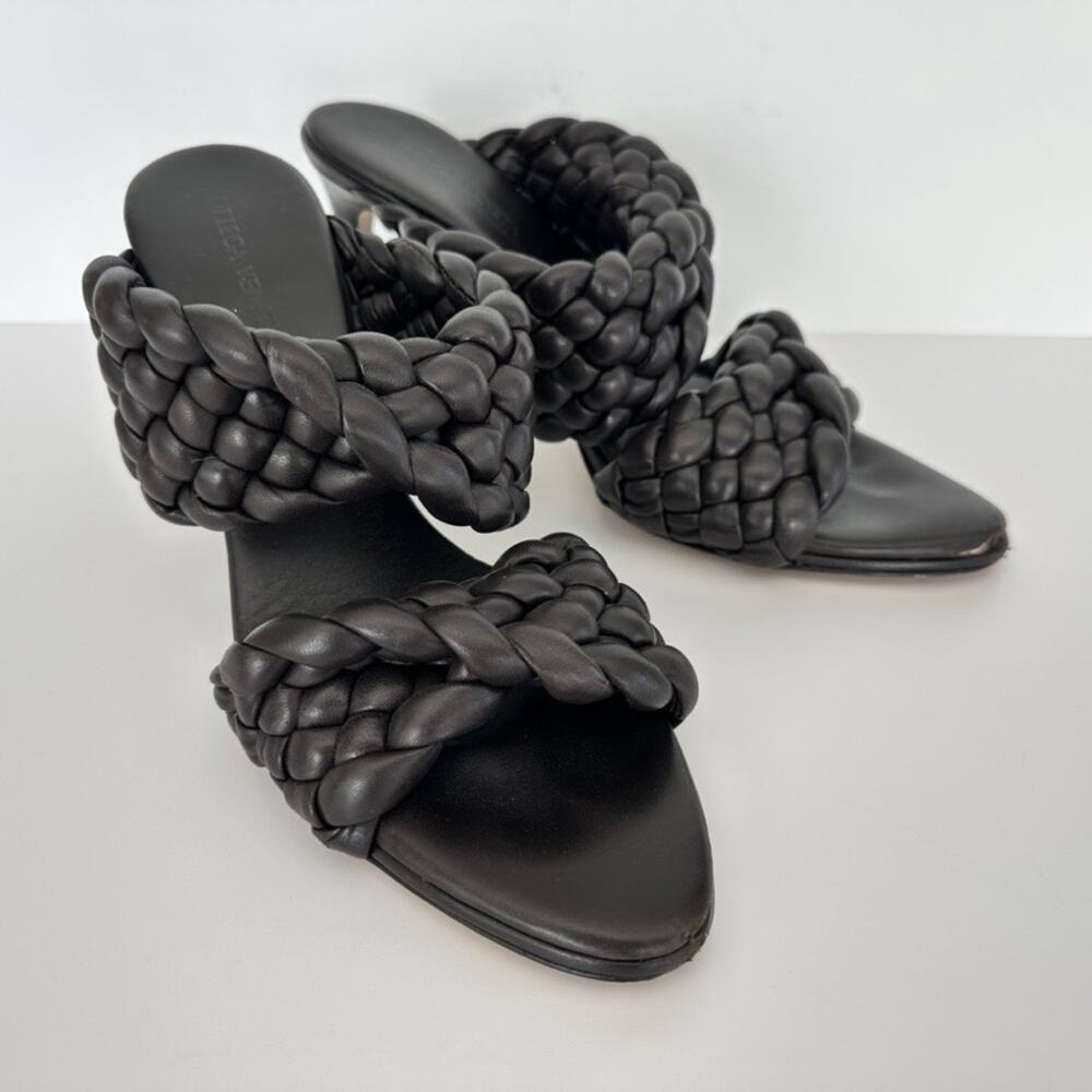 Bottega Veneta The Curve Mule Sandal Dark Cocoa Brown Size 39 Braided Leather
